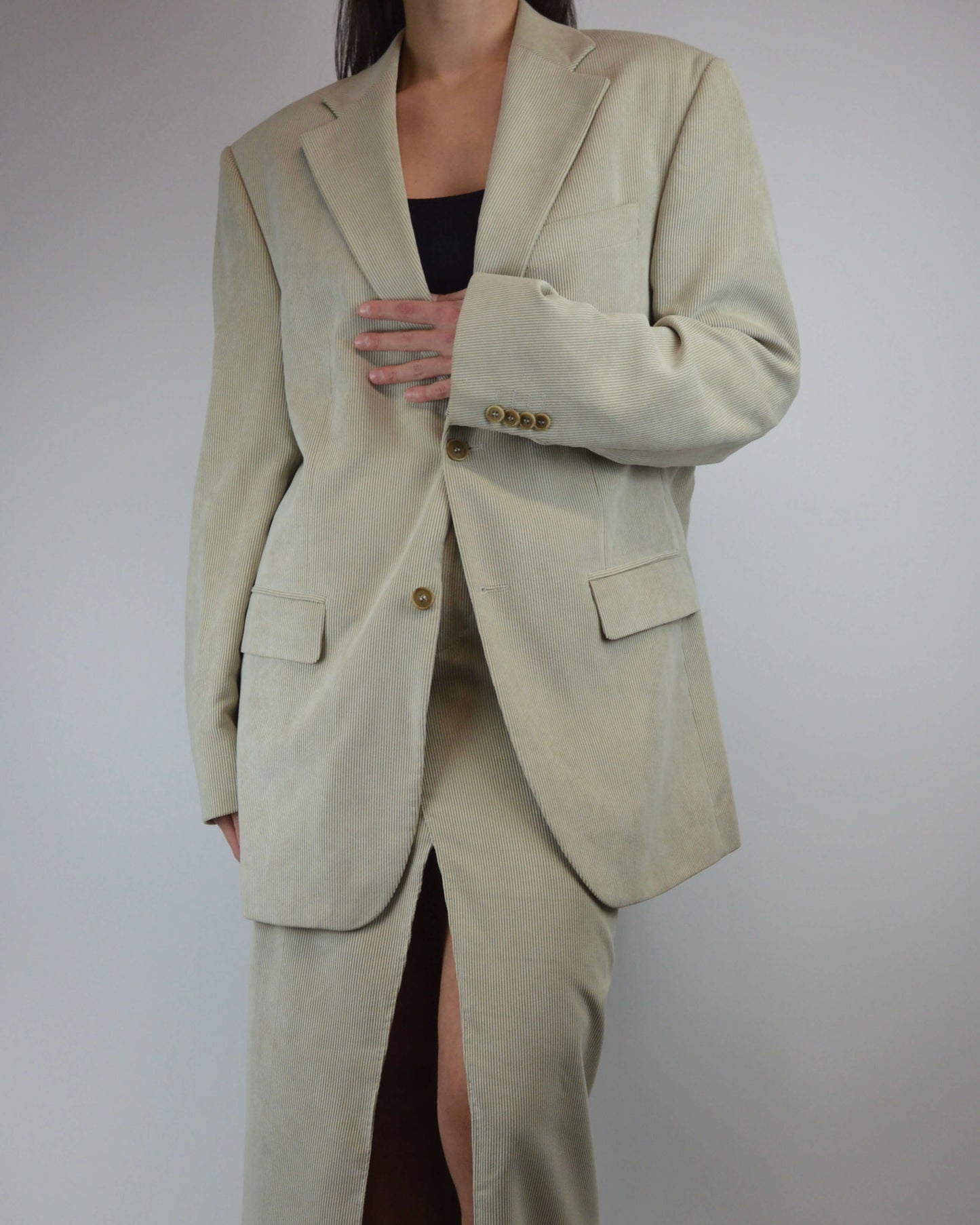 Vegan Skirt Suit - Corduroy Beige (XS/S)