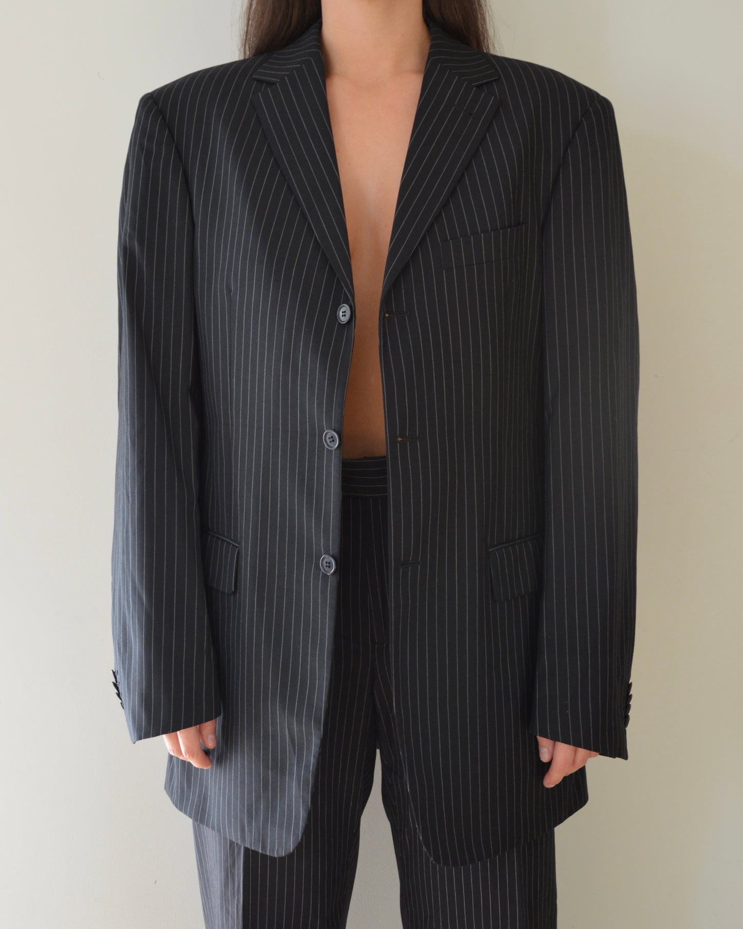Suit - black striped (S/M)
