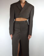 Ensemble veste et jupe longue - Marron clair (S/M)