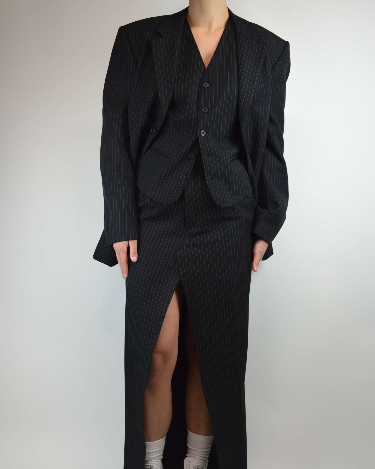 Three Pieces Skirt Suit - Vegan Black 90s (XS/S)
