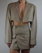 Blaset - Satin Beige White Lines (S/M)