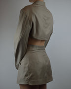 Blaset - Satin Beige White Lines (S/M)
