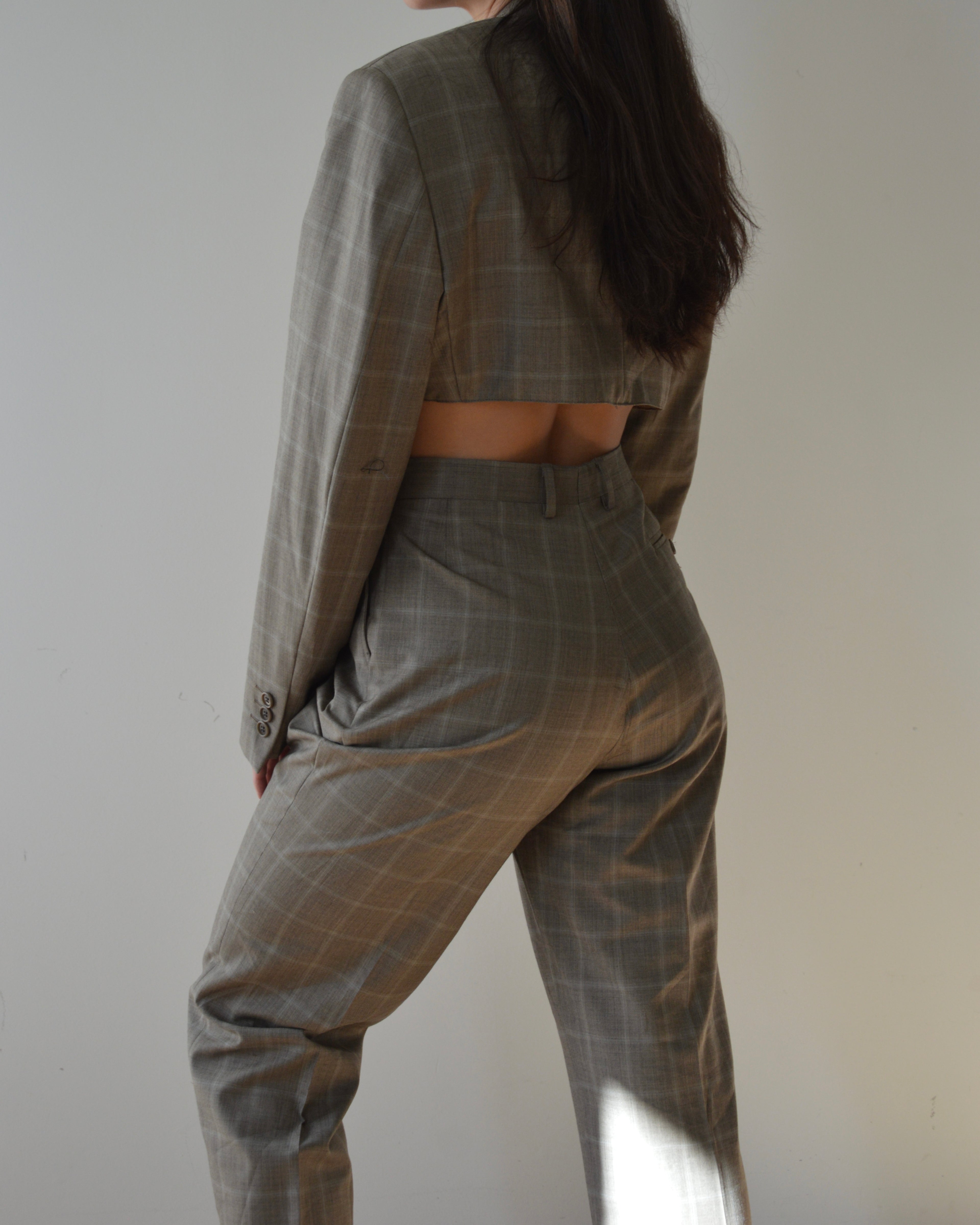 Ensemble veste et pantalon - bleu clair beige