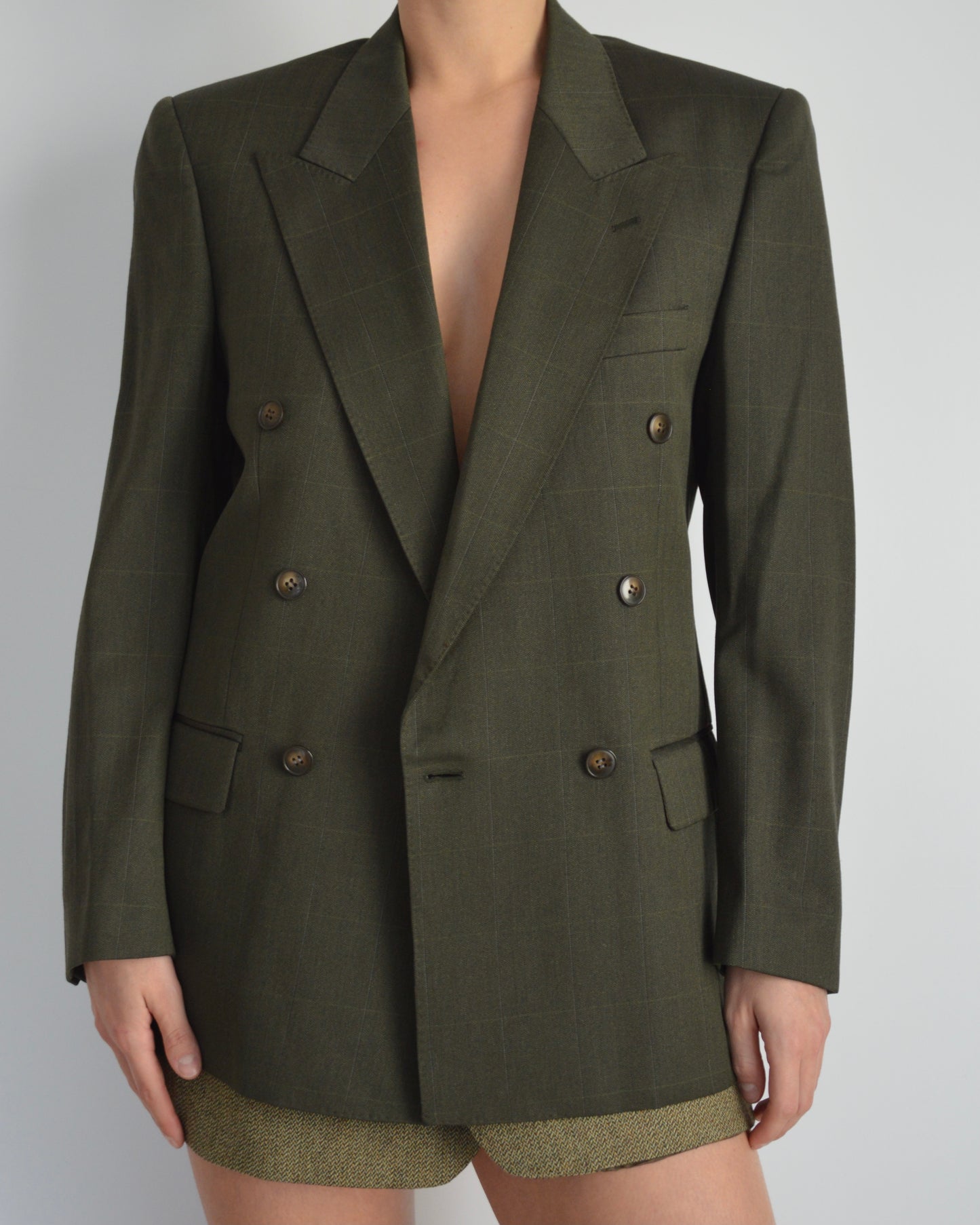 Jacket - double breasted olive green (XS/M)