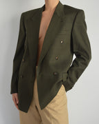 Jacket - double breasted olive green (XS/M)