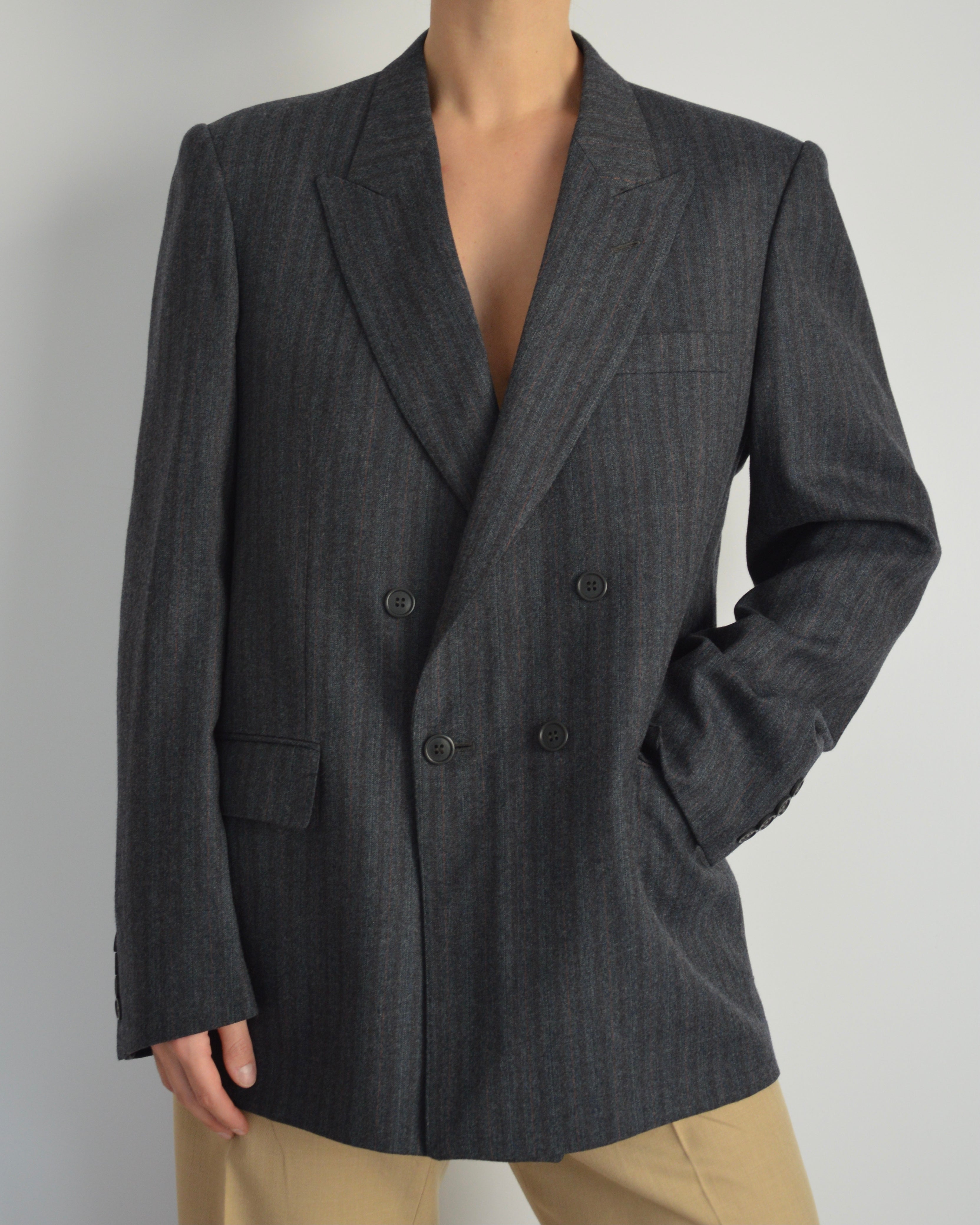 Jacket - double breasted blue grey (S/XL)