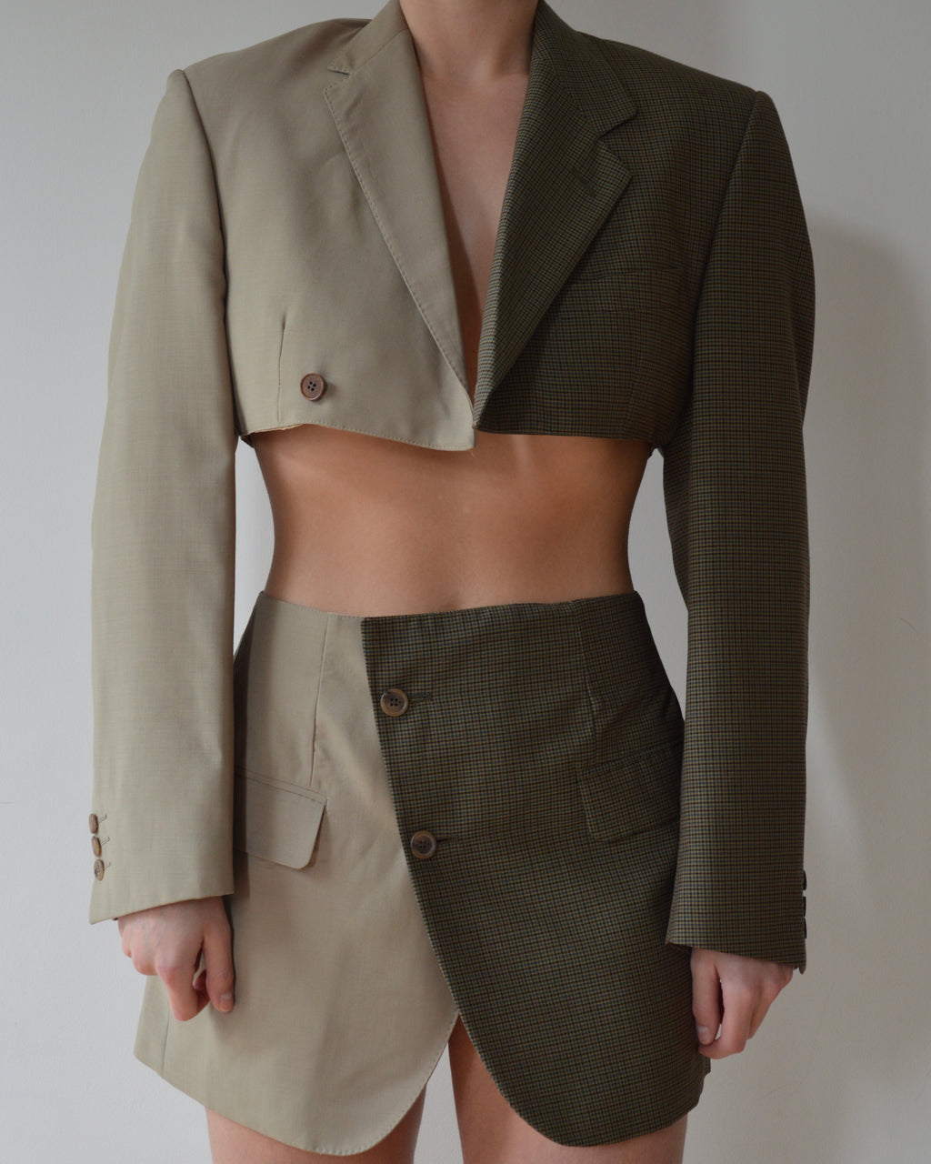 Duo Blaset - green on beige (S)