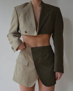 Duo Blaset - green on beige (S)