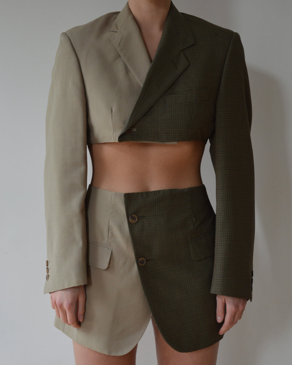 Duo Blaset - green on beige (S)