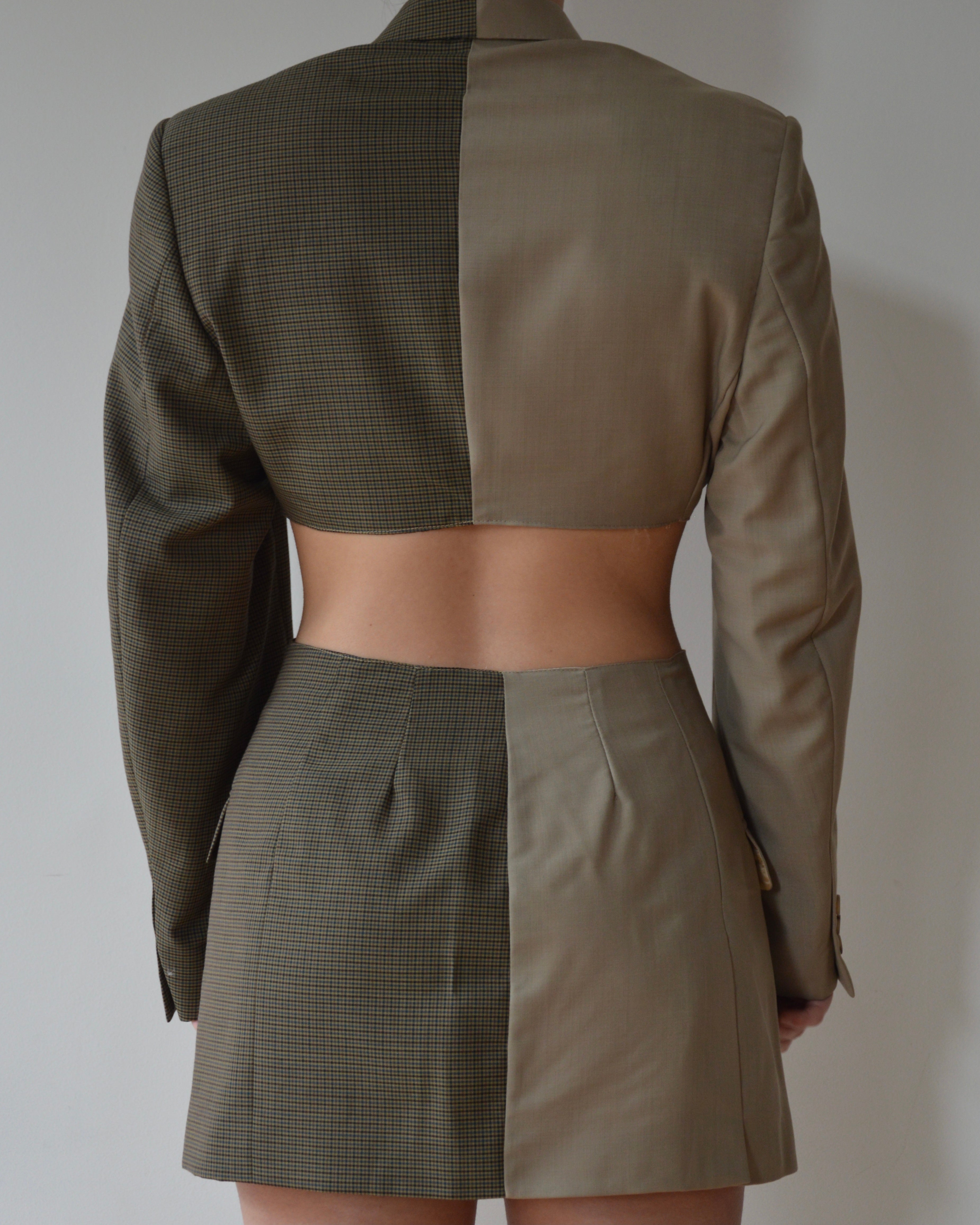 Duo Blaset - green on beige (S)