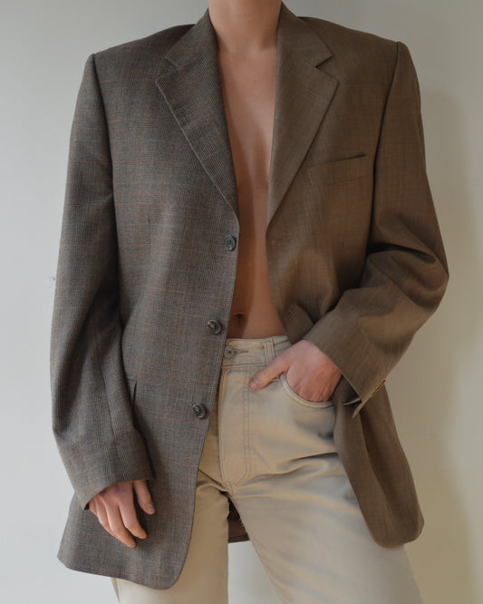 Duo Blazer - beige on squared brown (S/L)