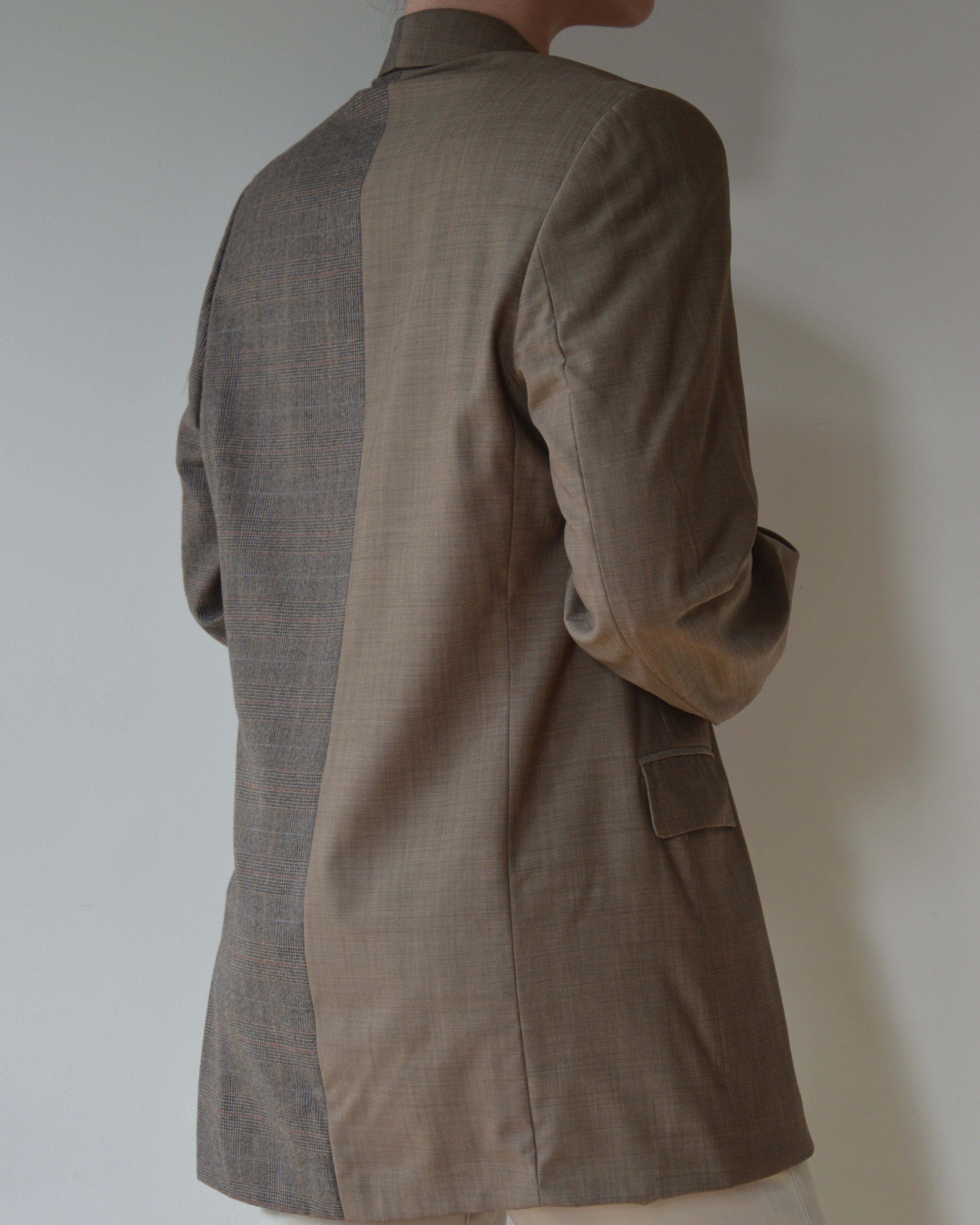 Duo Blazer - squared brown on beige (S/L)