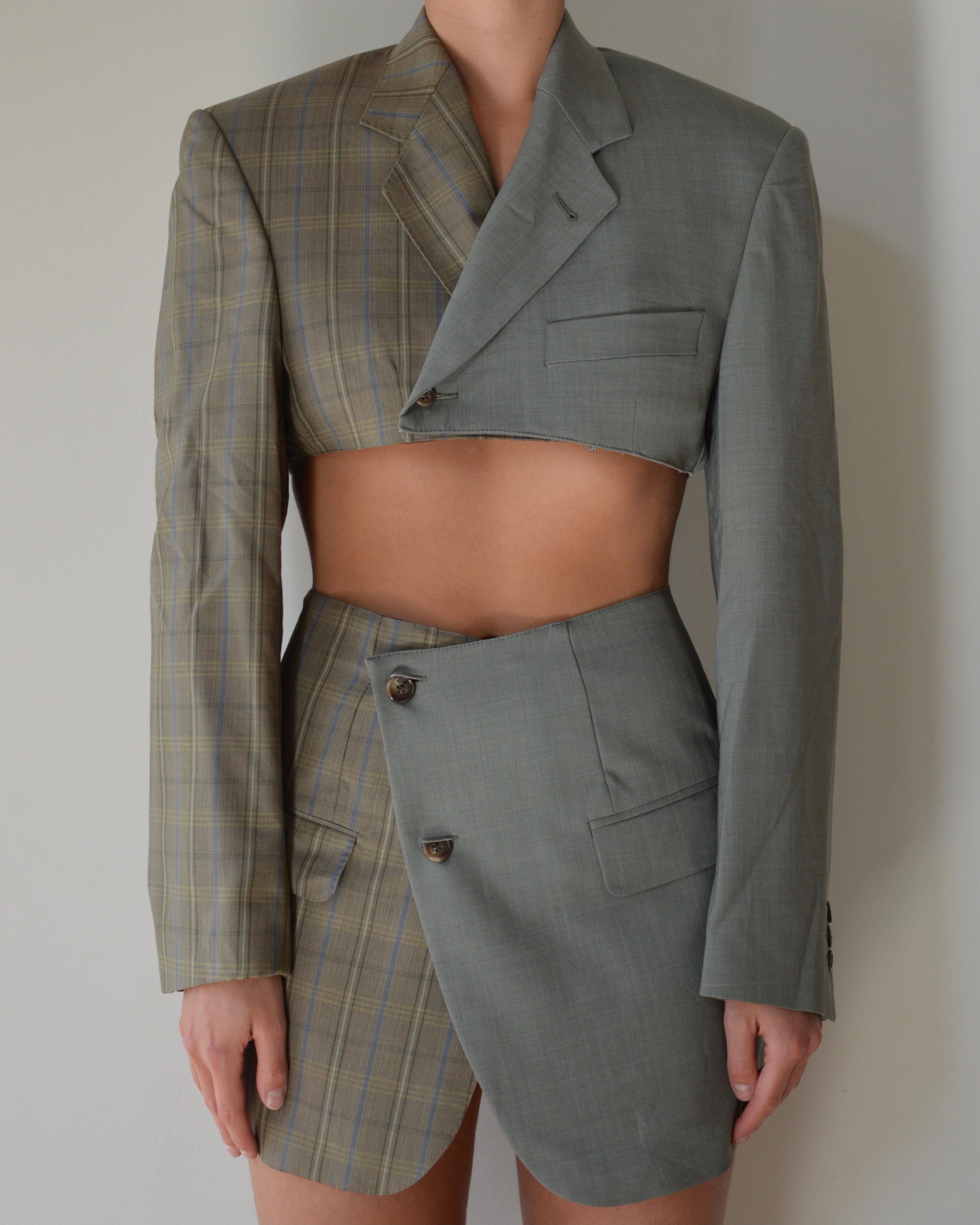 DUO Blaset - verde sobre cuadros (XS/S)