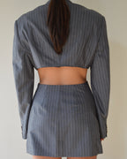 Blaset with trousers - gray blue lines (XS/S)