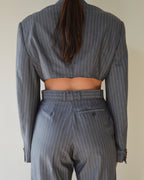 Blaset with trousers - gray blue lines (XS/S)
