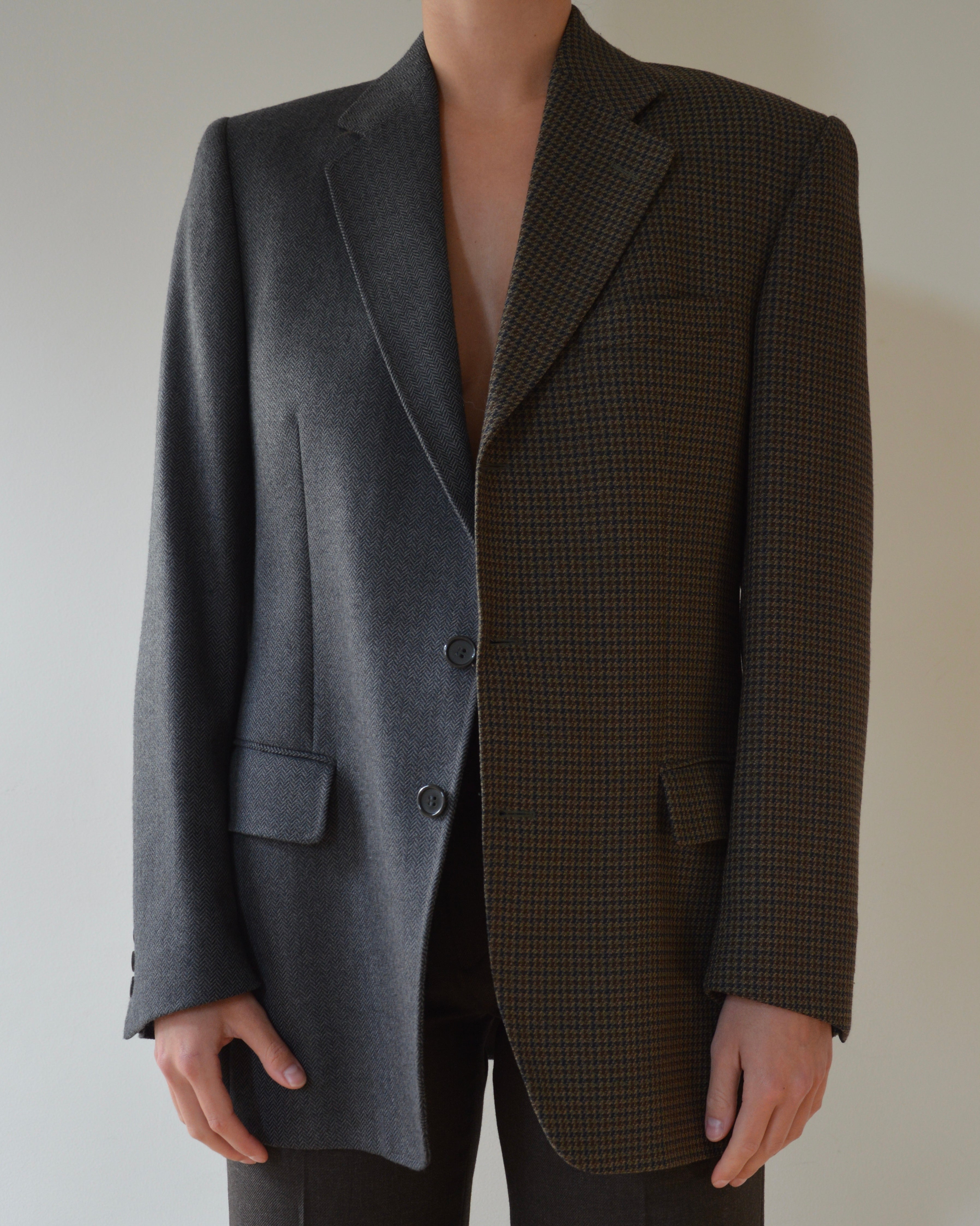 DUO Blazer - blue squares on gray (XS/M)