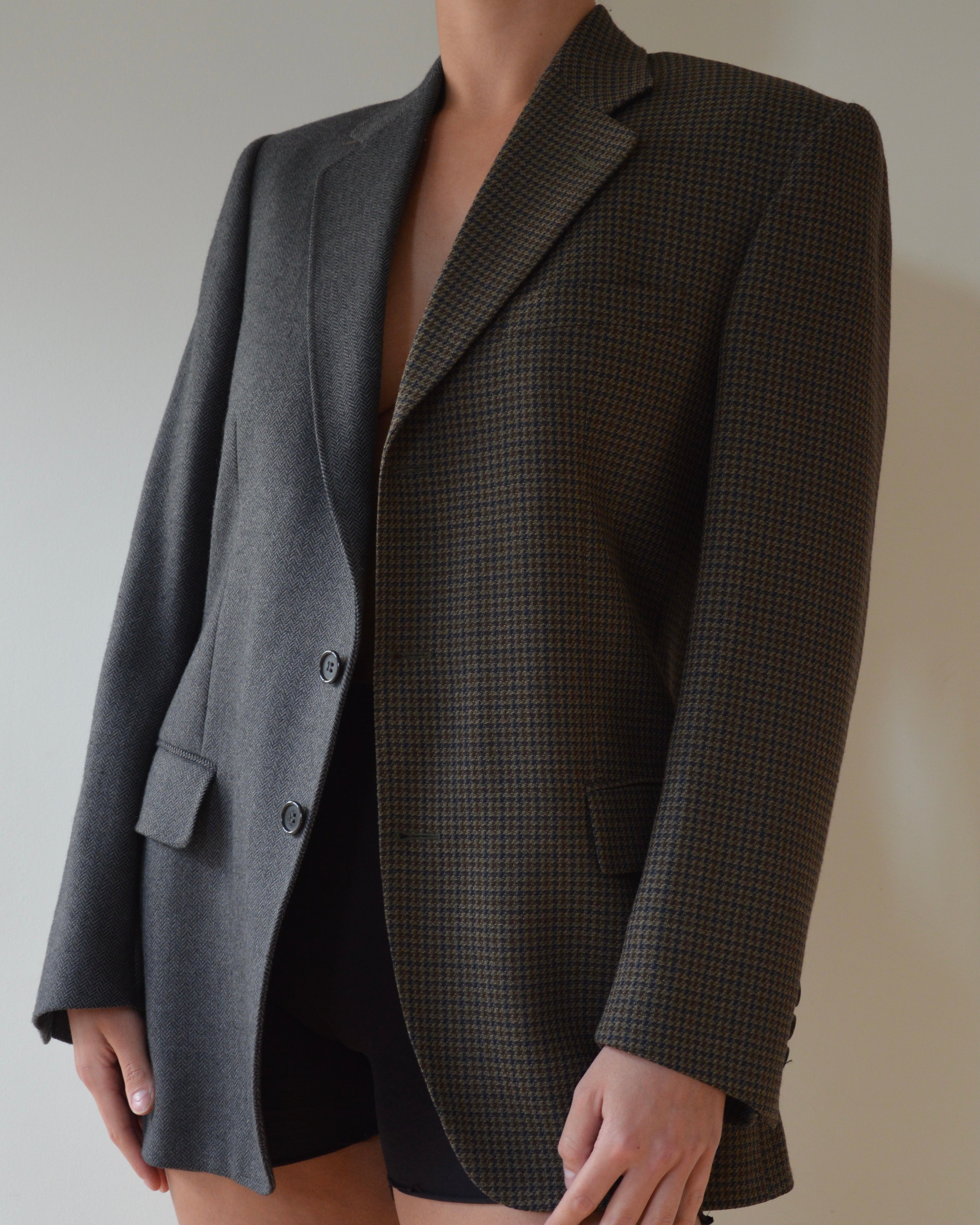 DUO Blazer - blue squares on gray (XS/M)