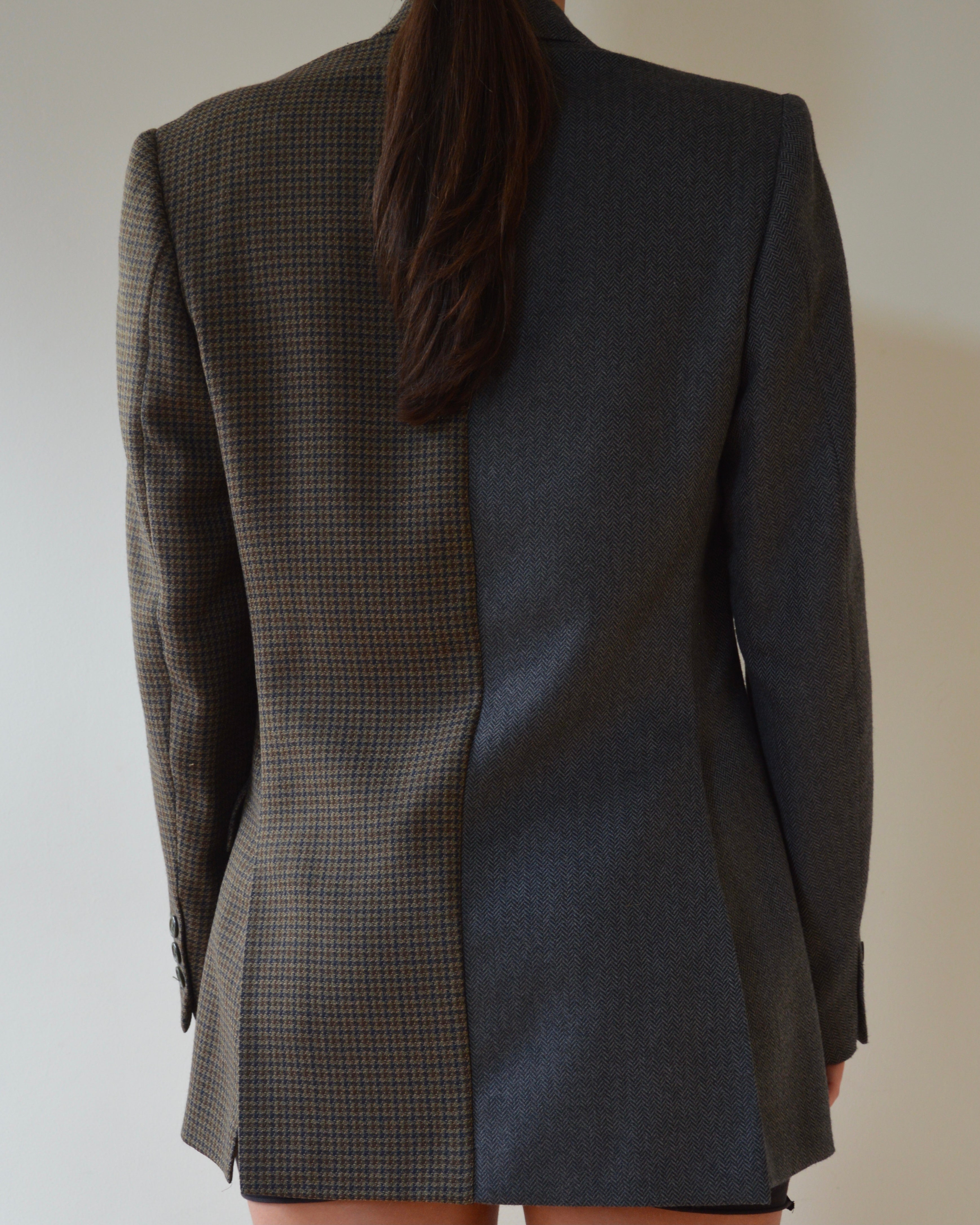 DUO Blazer - blue squares on gray (XS/M)