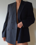 DUO Blazer - double breasted navy on gray (S/L)