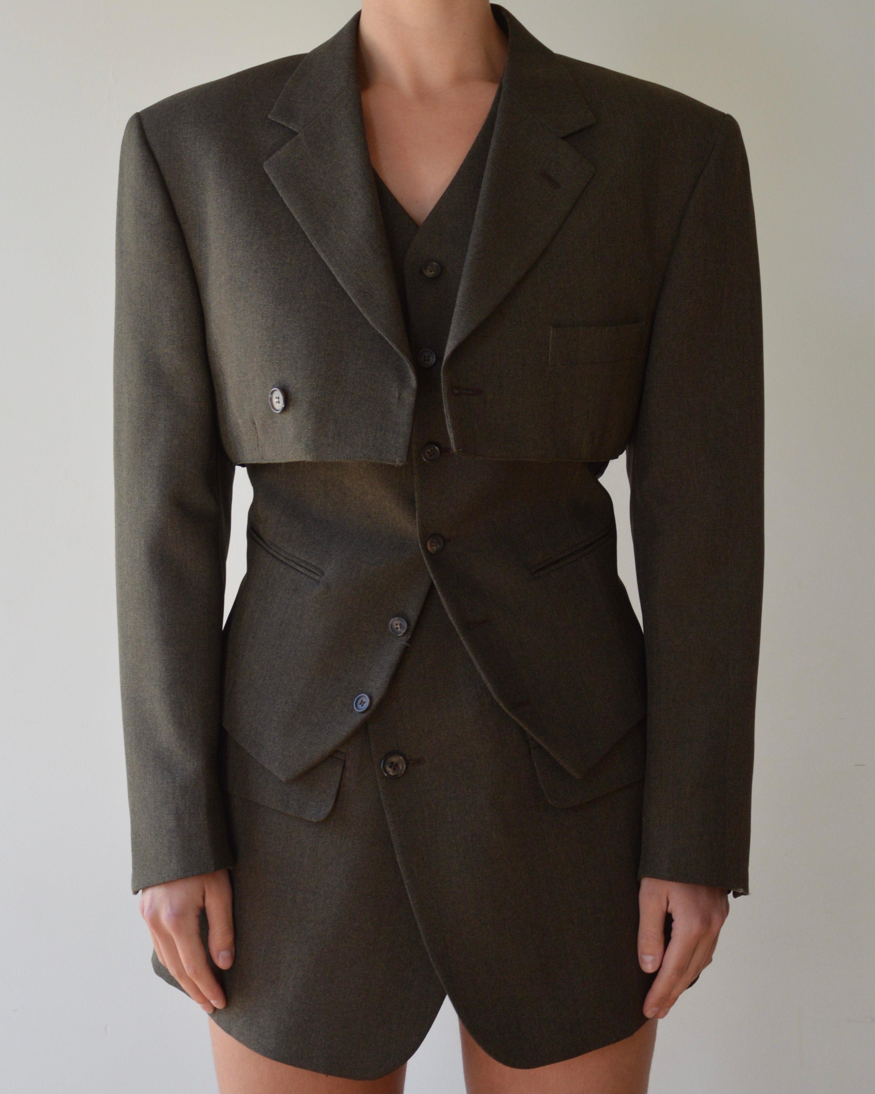 Vegan Blaset with vest - dark green (XS/S)