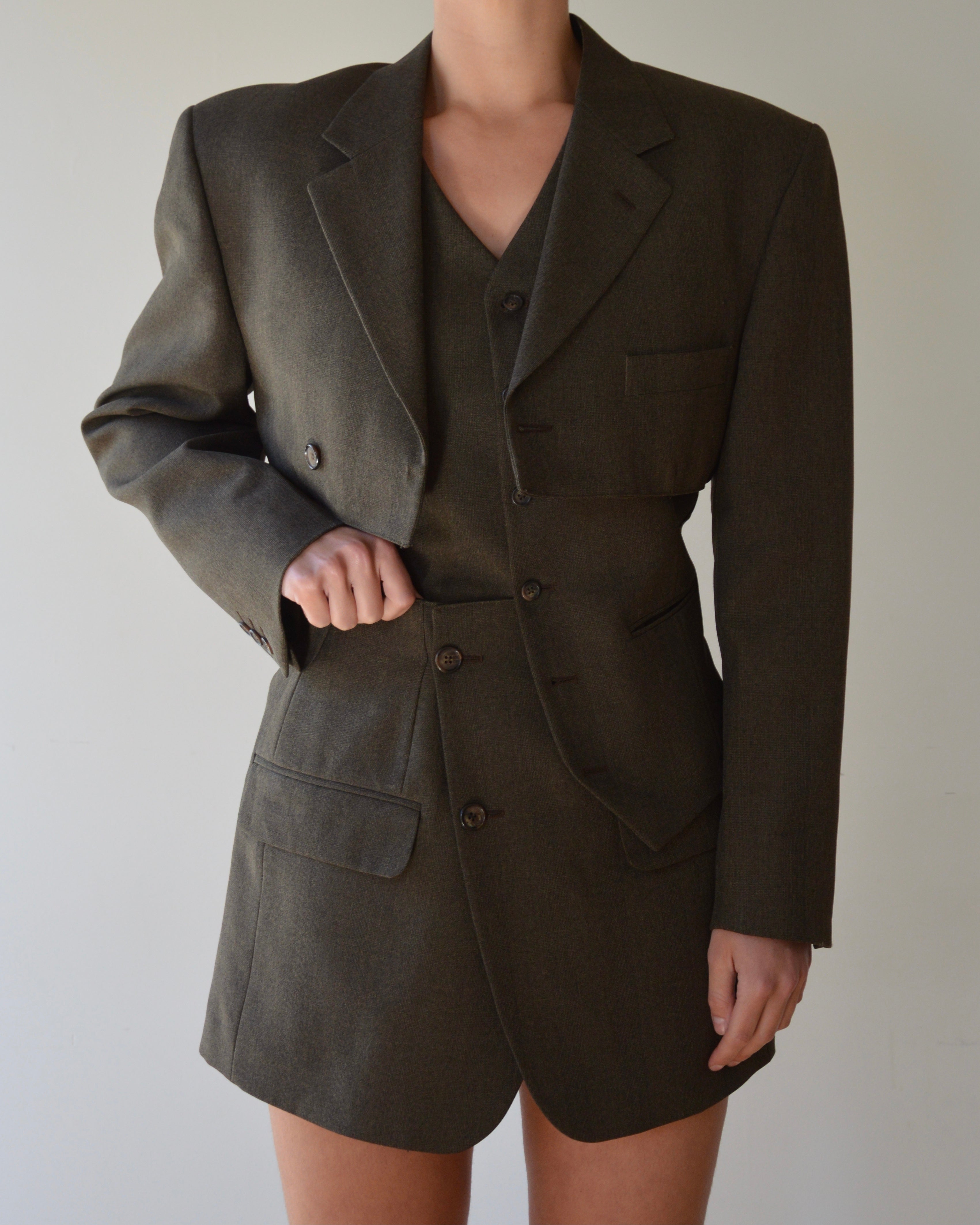 Vegan Blaset with vest - dark green (XS/S)