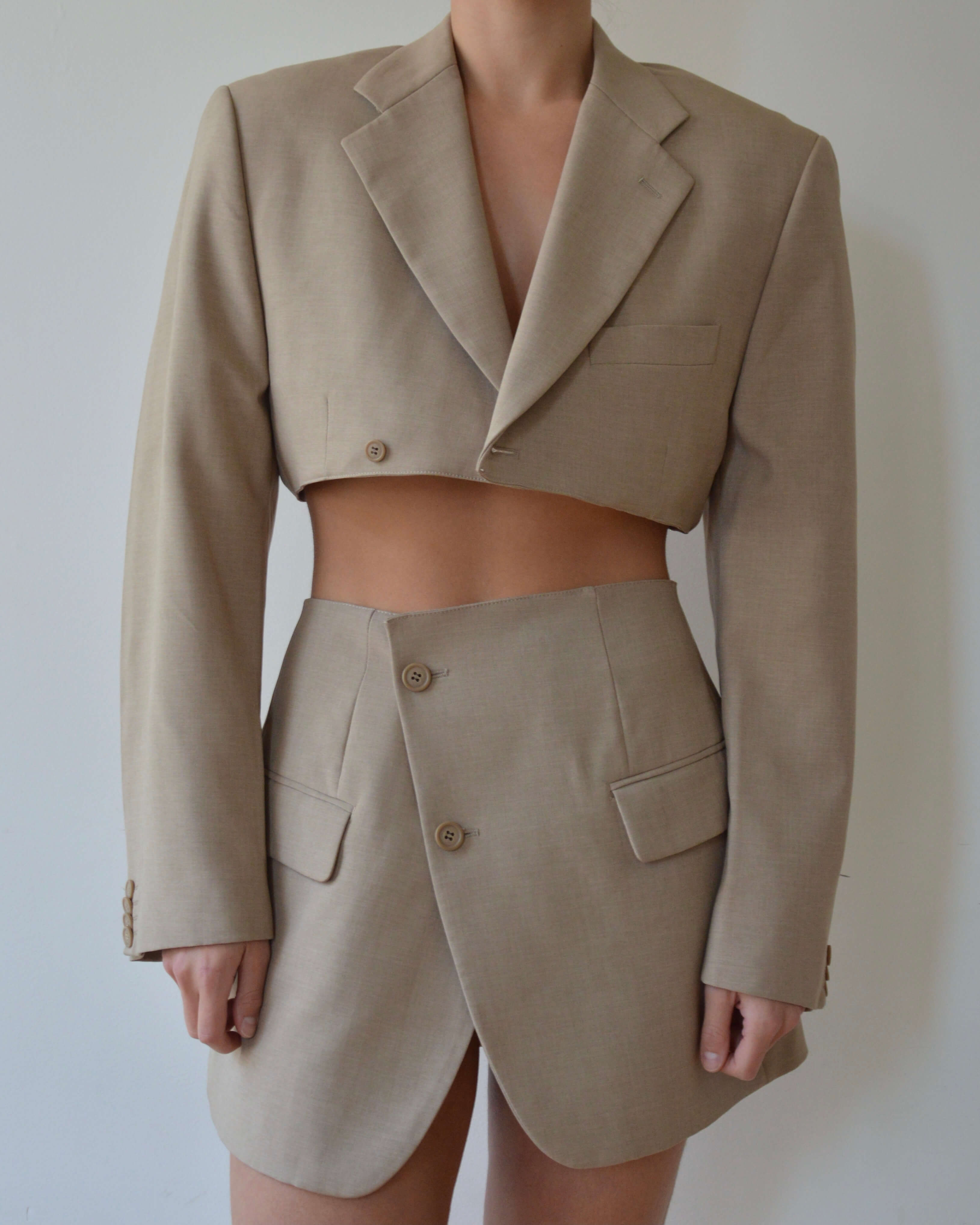 Vegan Blaset with trousers - beige (XS/S)