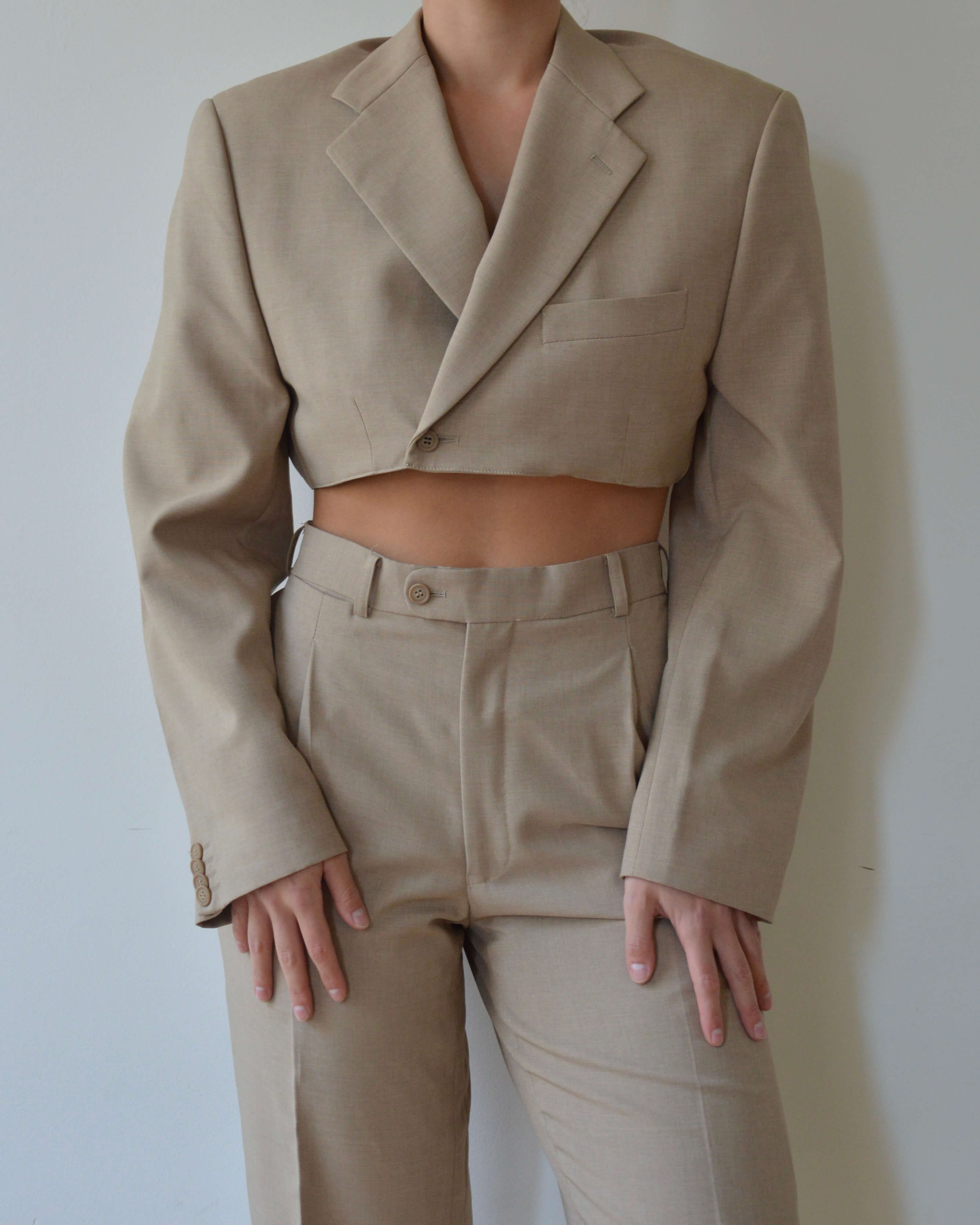 Vegan Blaset with trousers - beige (XS/S)