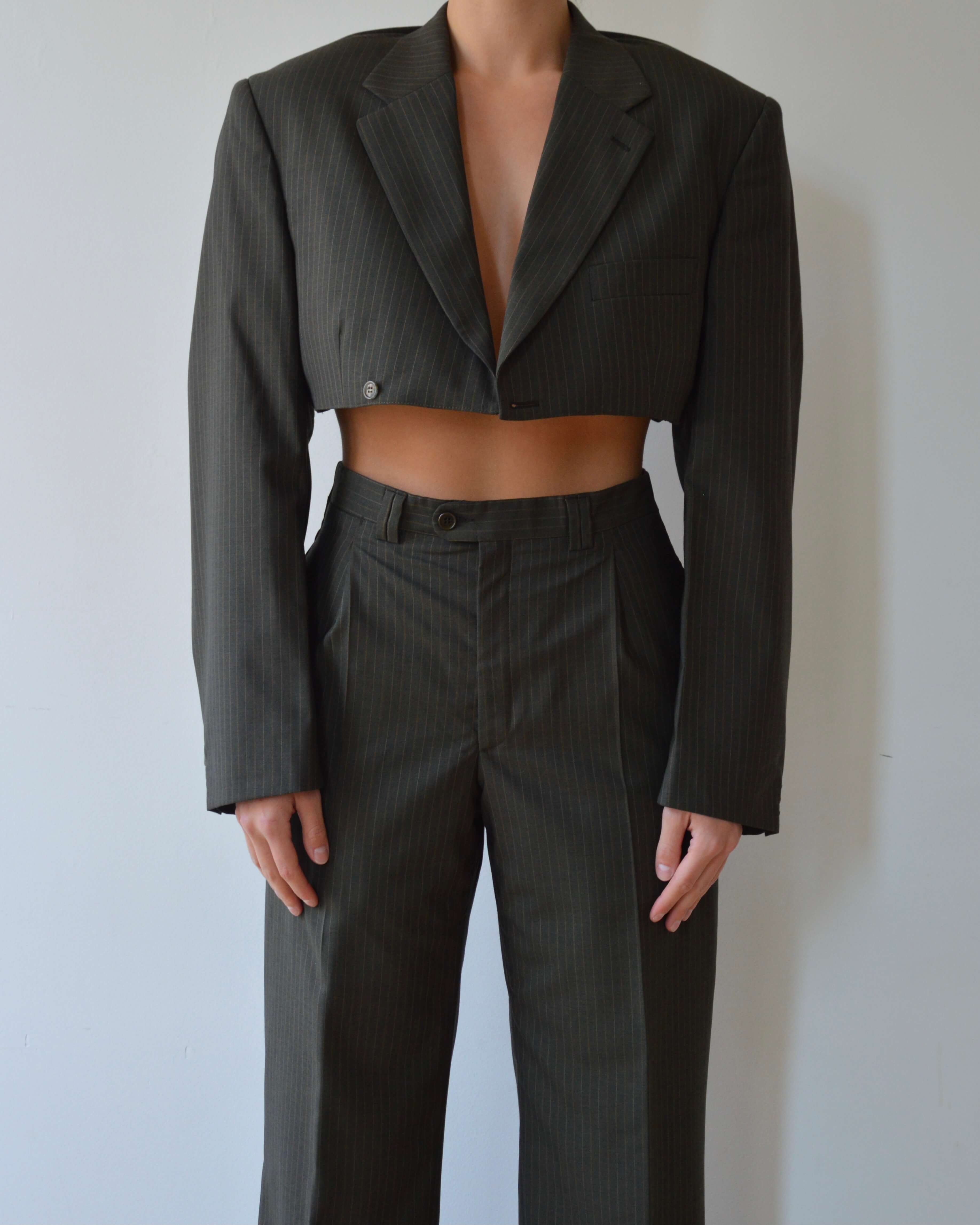 Ensemble veste et pantalon - vert foncé (XS/S)