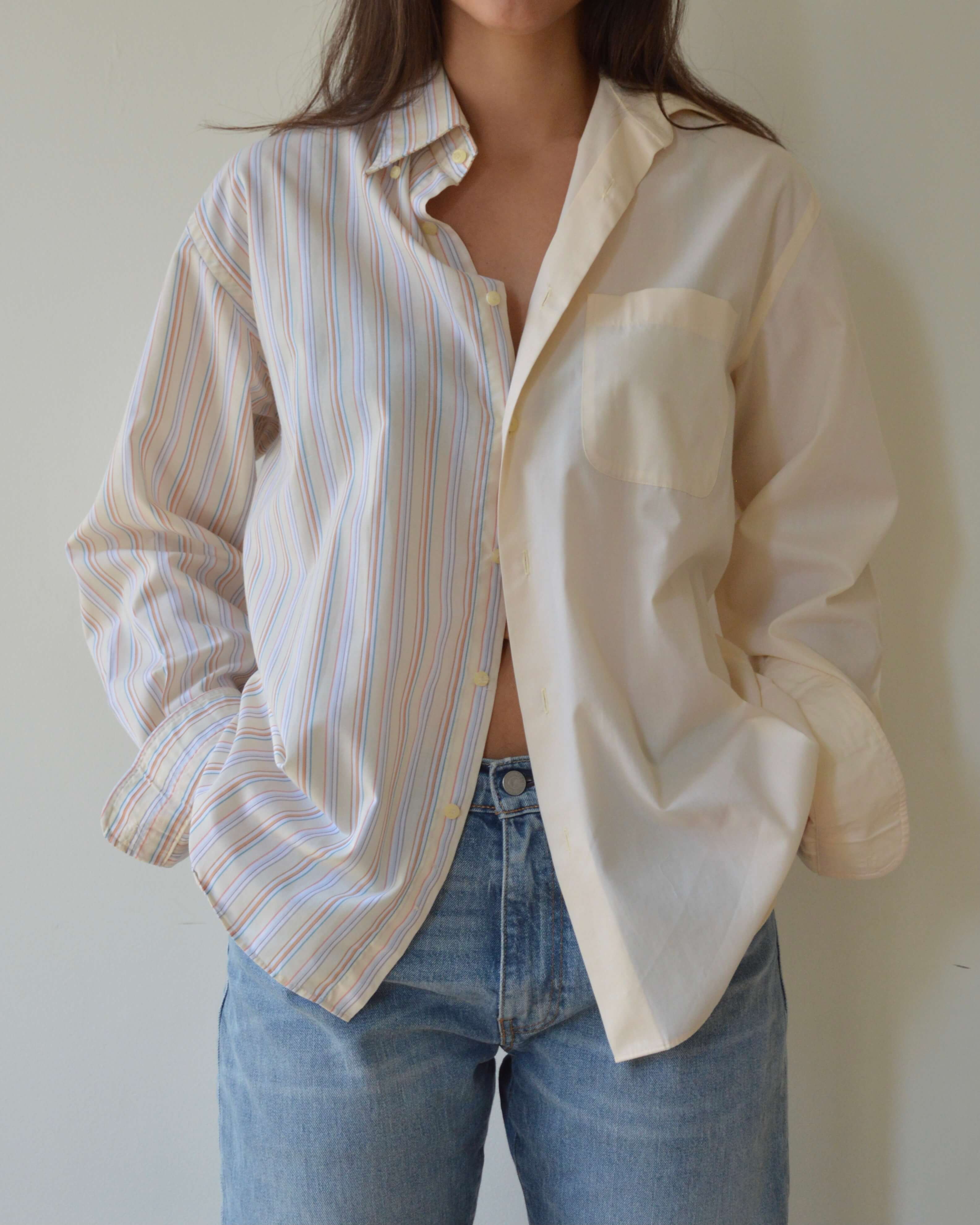DUO Shirt - breeze yellow on stripes (S/L)