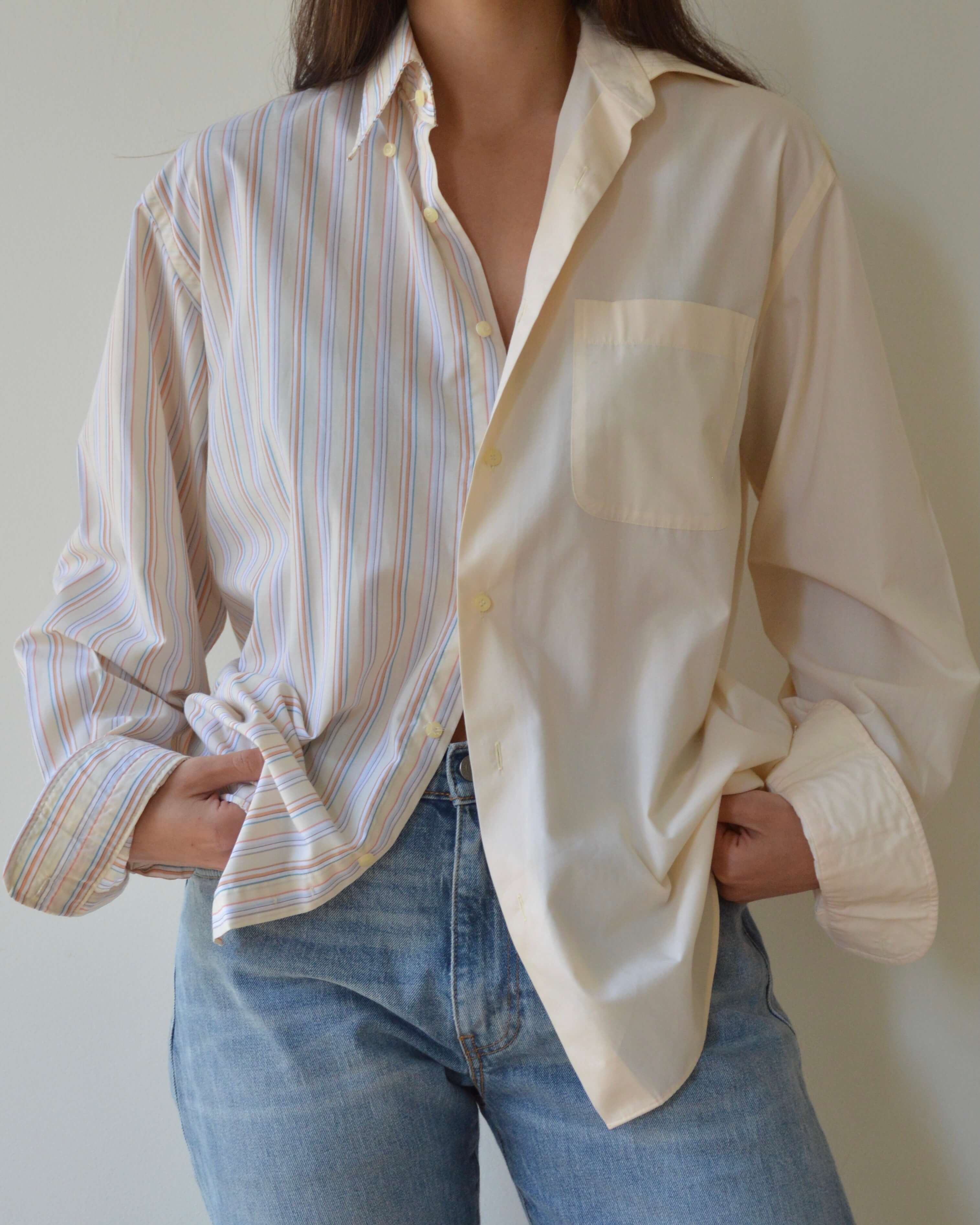 DUO Shirt - breeze yellow on stripes (S/L)