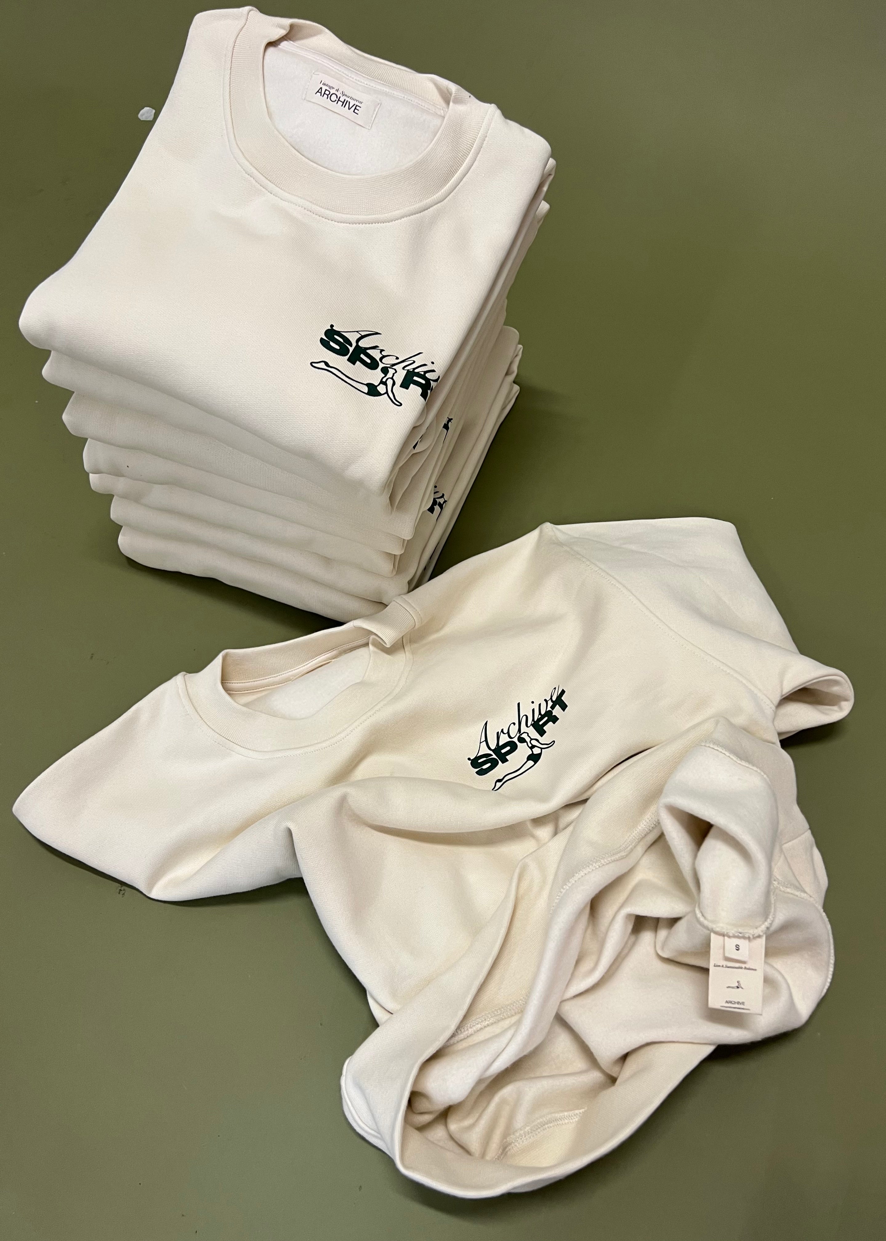 Sudadera con cuello redondo Signature - Blanco roto