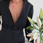 Suit - black striped (S/M)