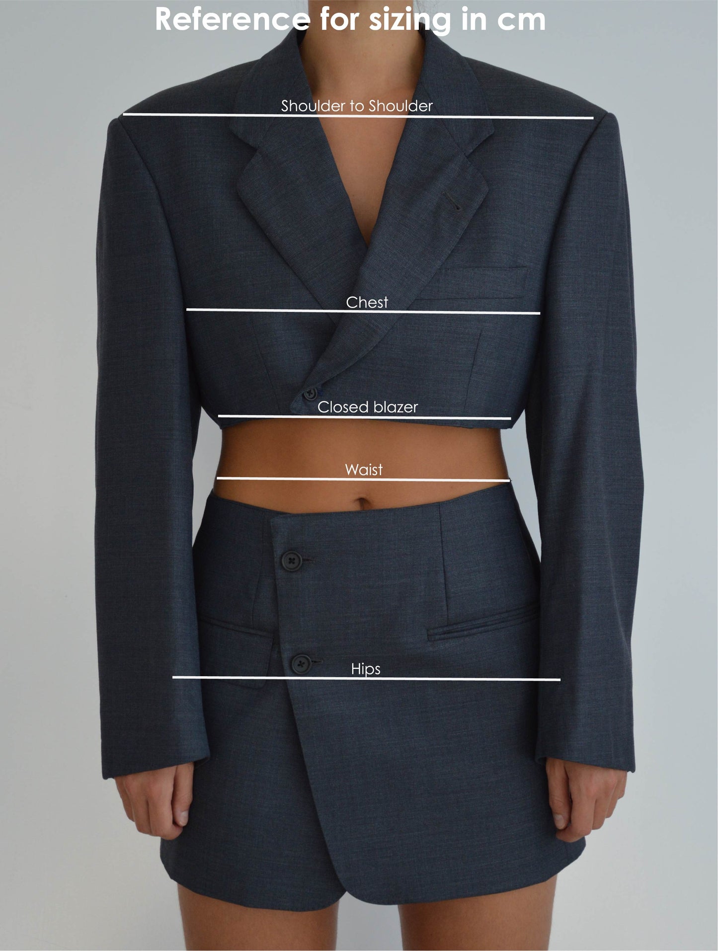 DUO Blazer - double breasted gray on navy (S/L)